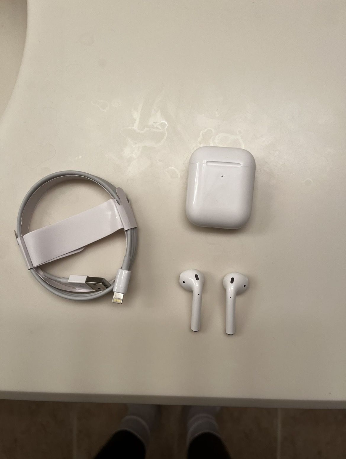 New White AirPod 2nd Generation Bluetooth Headset 