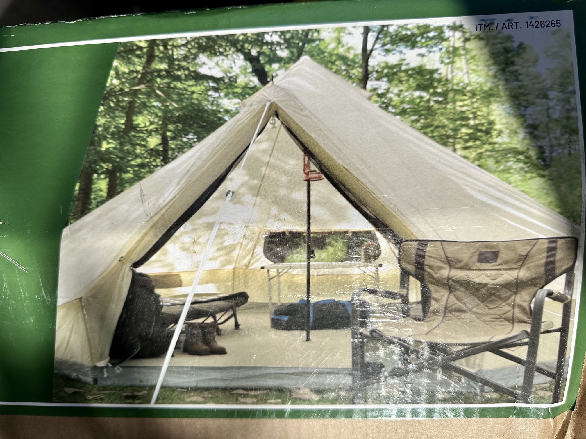 Timber Ridge 6 Person Yurt Glamping Water-Resistant Tent - 67" × 71" Door, Beige
