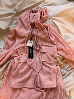 Ribbed Pink Matching Set