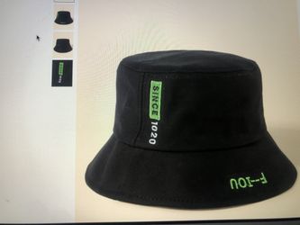 Black trendy bucket hat