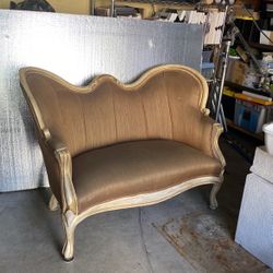 Victorian Era Style Cushioned Love Seat