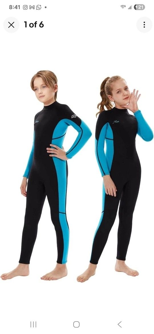HEVTO Kids Wet suit Toddler Size {2} 3/2mm Neoprene Full Wet Suit/Back Zip