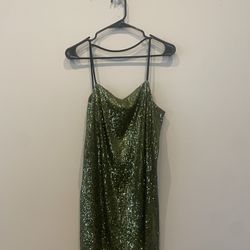 Green Sequin Party Dress (Size 8)