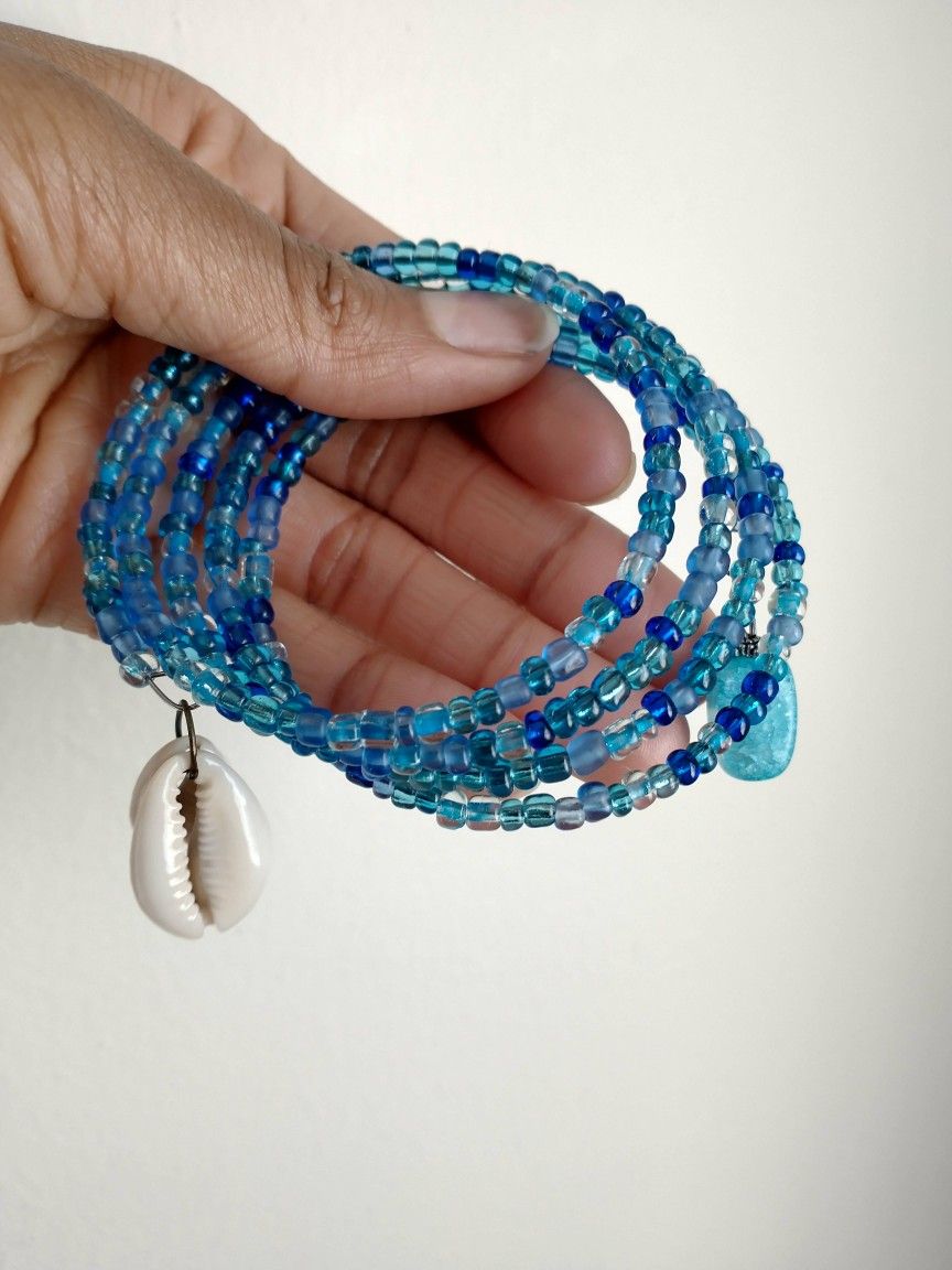 Ocean Blue Seashell Bracelet