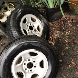 2 Studded 255/70R16 Tires On 6 Lug Chevy Wheels