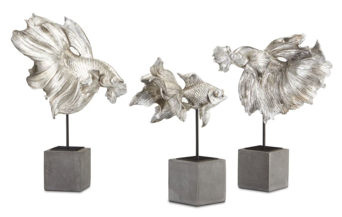 Currey & Co. Siamese Fighting Fish set of 3