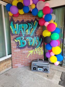 Backdrop And Inflatable Boombox Ice Chest