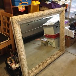 The Antique Collectible Of Customer Made The Mirror .  Long 47 Inches , Width 42 Inches 