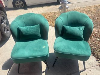 Emerald green accent chair set of two