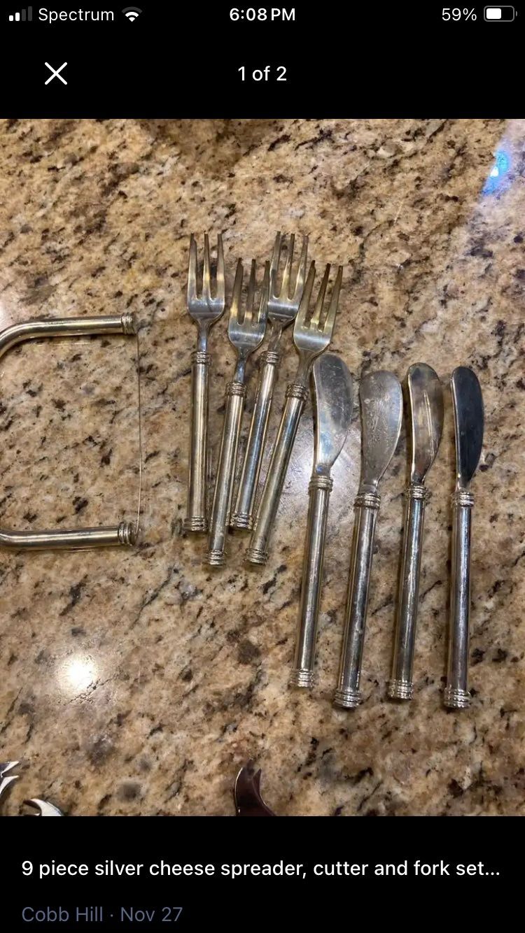 9 Piece Cheese Spreader, Cutter And Forks 5”