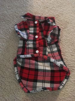 Small dog flannel shirt, maybe for a five pound dog.