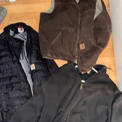 Carhartt Vest And Zip Up Jacket 