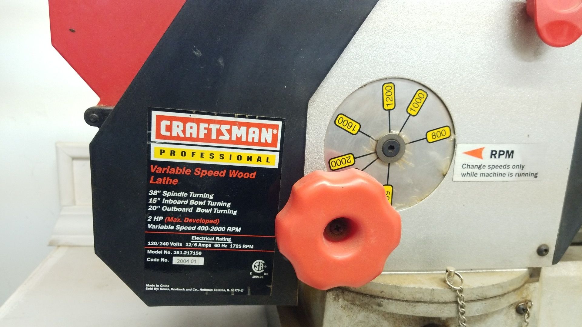 Craftsman Professional Variable Speed Wood Lathe for Sale in Puyallup
