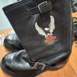 Vintage Harley Davidson Leather Boots 