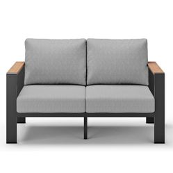 Outdoor Patio Furniture Loveseat, All Weather Patio Conversation Sets with Washable Thick Cushion, M