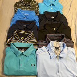 Nike Polo Style Xl Lot Of 10 Like New!!!! Dry fit Golf Under Armor Loose Greg Norman 