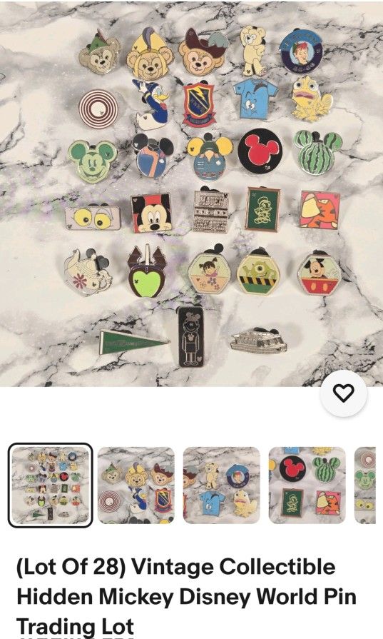 (Lot Of 28) Vintage Collectible Hidden Mickey Disney World Pin Trading Lot
