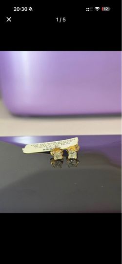 🔥 14K Gold Natural Diamond Princess Cut Stud Earrings – 1/2 CTW – Original $800 Tag