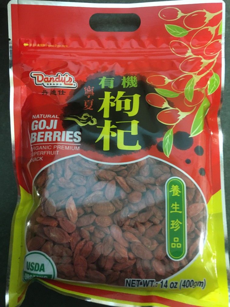 Organic Goji Berries (630% Daily Value Of Iron)