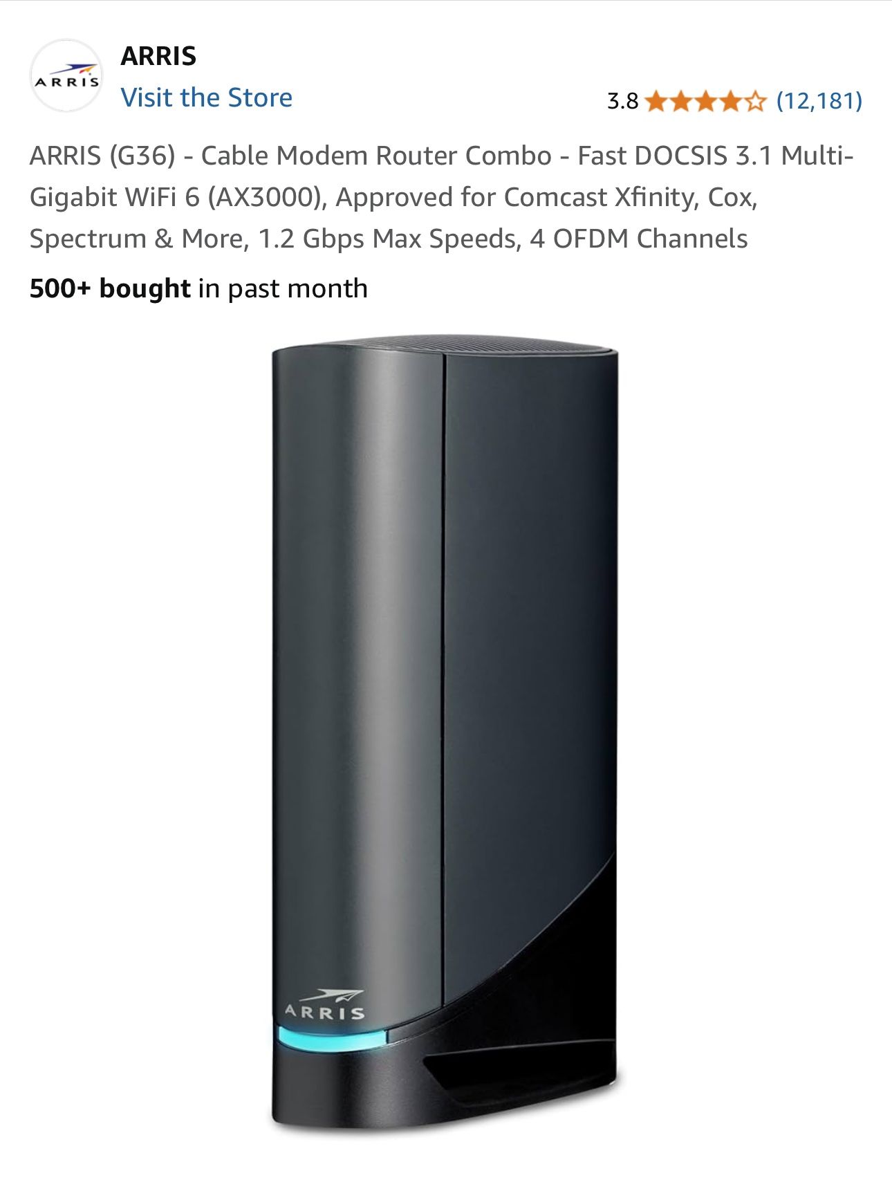 ARRIS (G36) - Cable Modem Router Combo