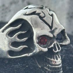 925 Skull Ring Size 8
