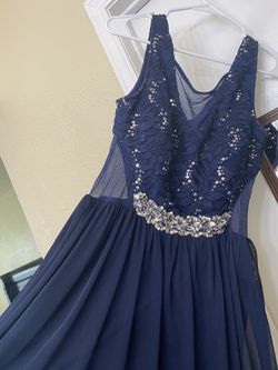 Navy blue dress.