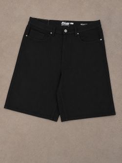 Black denim shorts