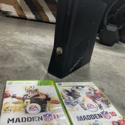 Xbox 360 Black Slim With Madden 11 , And 10.  $65