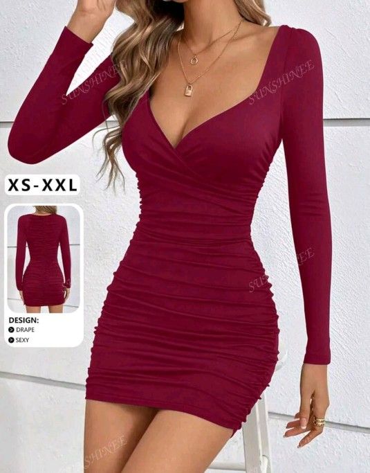 Brand New Little Maroon Dress Available In All Sizes!!