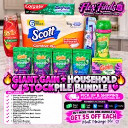 🔥 GIANT GAIN + HOUSEHOLD STOCKPILE BUNDLE 🔥
