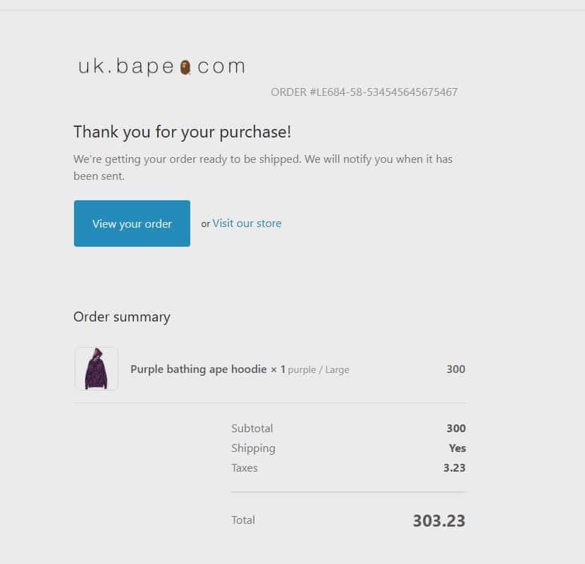 Bape Hoodie Men Large