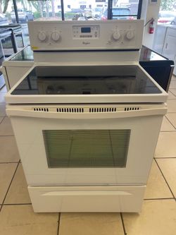 WHIRLPOOL GLASS TOP STOVE WHITE