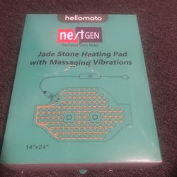 HELLOMOTO Electric Heating Pad for Back Pain Relief with Massaging Vibrations, 3-in-1 Weighted Heating Pad, Jade Stone Heating Pad,8 Heat Settings(VM0
