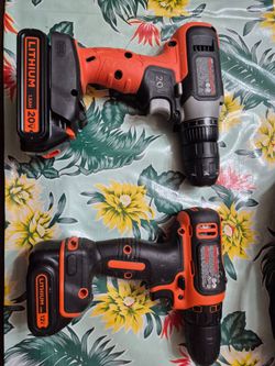 Nice Used Two Black and Decker cordless drills.