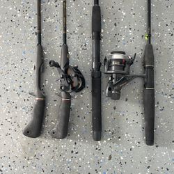 Fishing Rods Poles Reels 4 Total