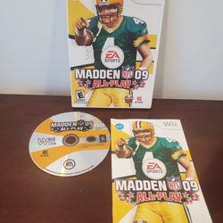Madden NFL 09 All-Play (Nintendo Wii) Favre 2009 football  video game CIB