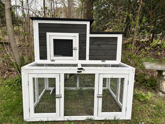 Large Outdoor Wooden Quail Cage/ Rabbit Hutch Chicken Coop with Run & Ramp