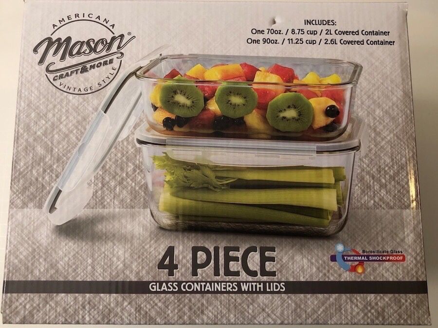 Mason glass containers with lids(new)