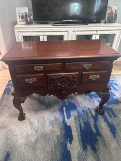 Mahogany Chippendale Style Lowboy Desk Table