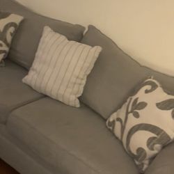 Sofa, Loveseat, And Arm Chair, Light Gray