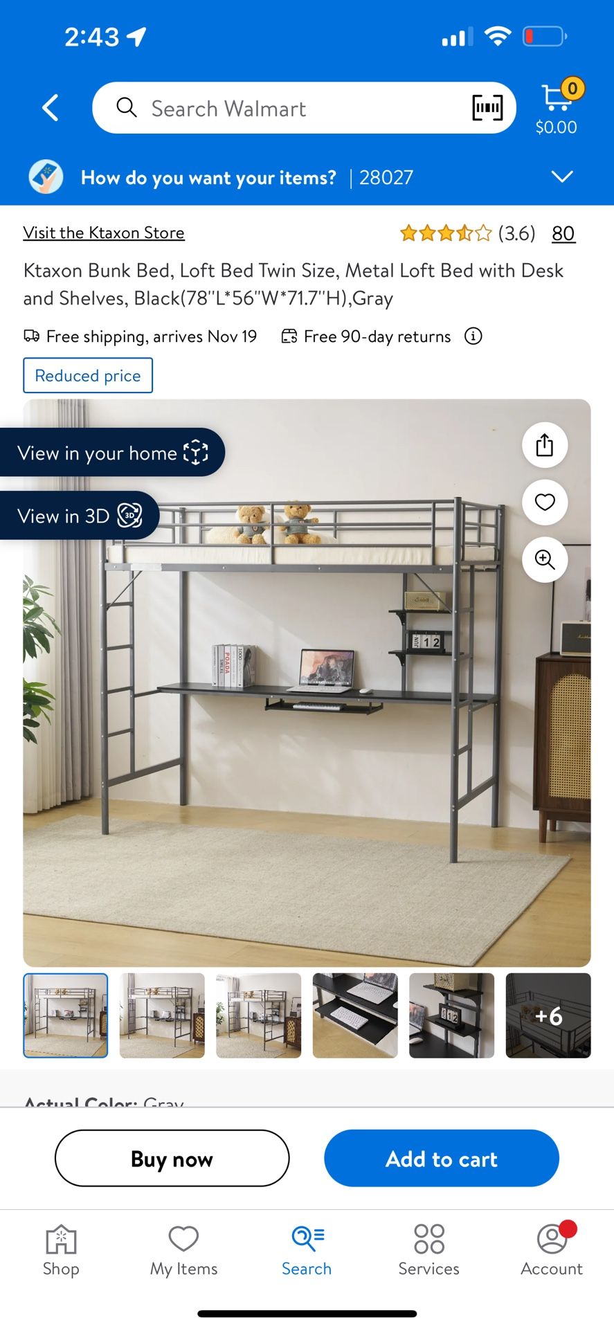 bunk bed with desk **new**