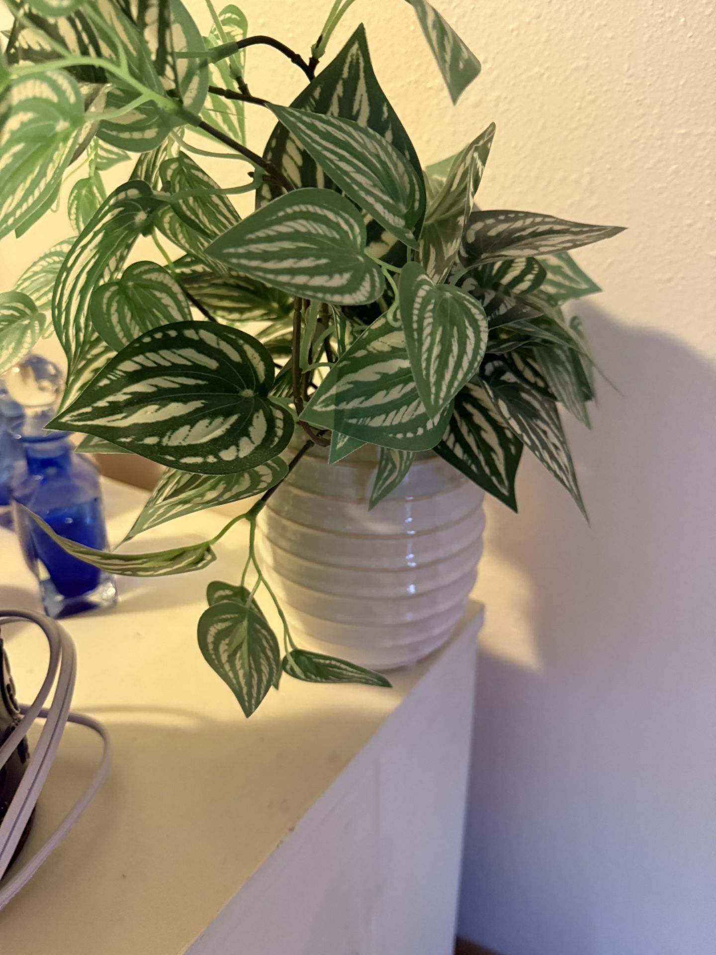 New Faux Plant In White Ceramic Pot