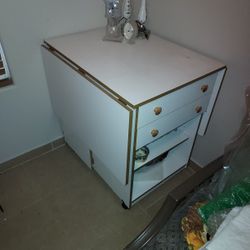 EXTRA LARGE WORK TABLE WITH TWO DRAWERS GREAT FOR SEWING AND CRAFTS ON WHEELS 