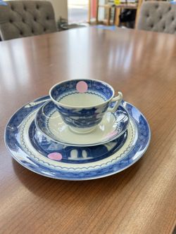 3 Pcs Vintage Mottahedeh Blue Canton 