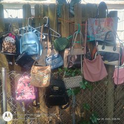 Lot of 18 Women's Purses and Backpacks *** 18 Altogether ***All Real Leather***