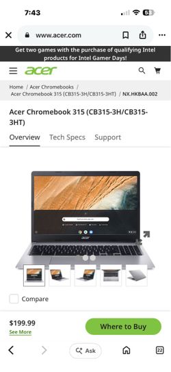 Acer Chromebook 315 CB315-3H