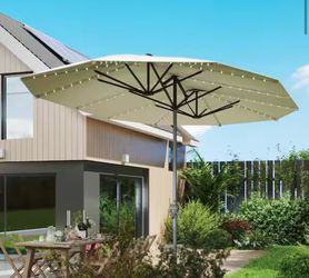 15 ft. Market Patio Umbrella in Cream White
