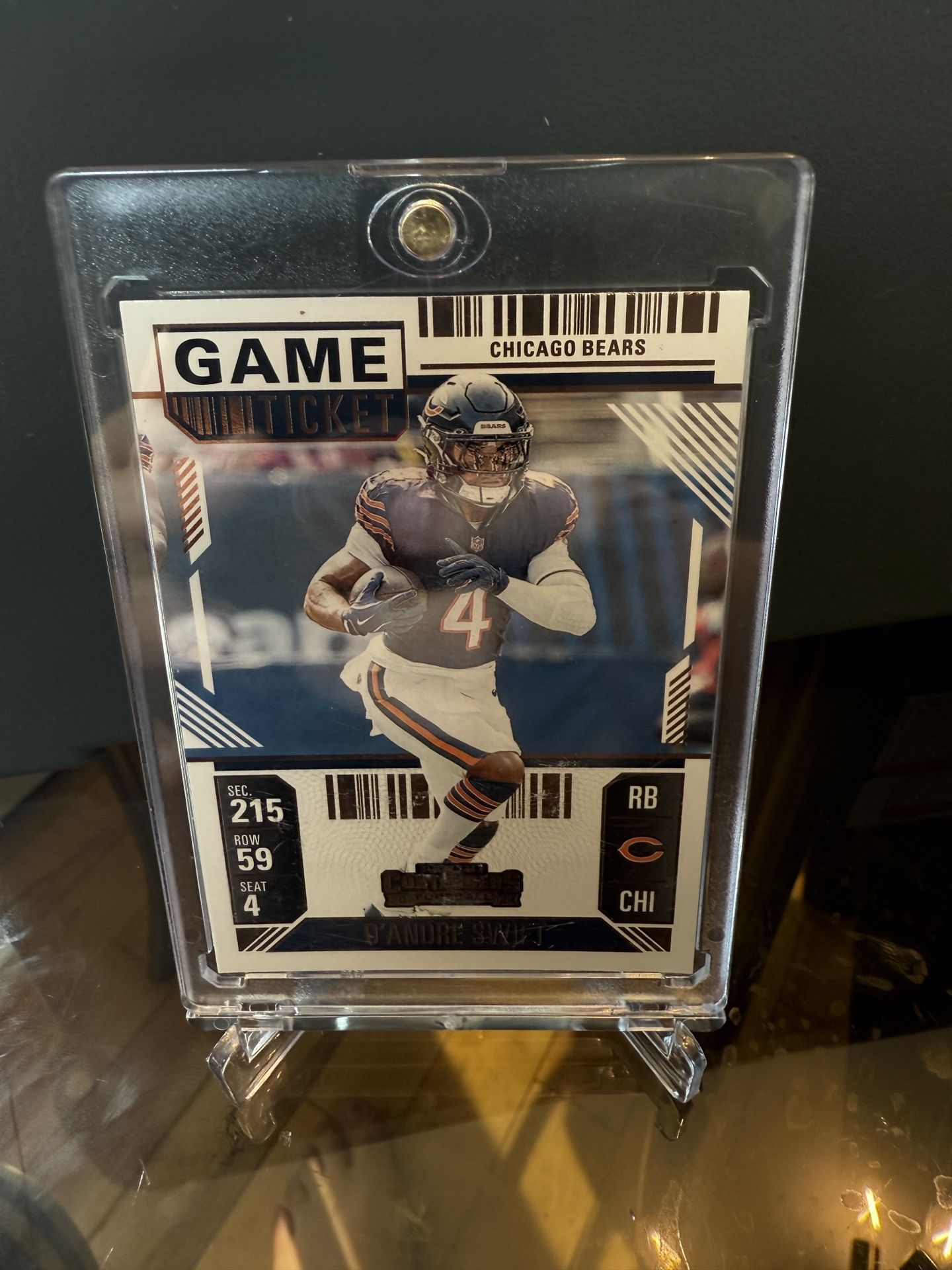 2024 Panini Contenders Football D’andre Swift #16 Gold Foil Game Ticket Bears