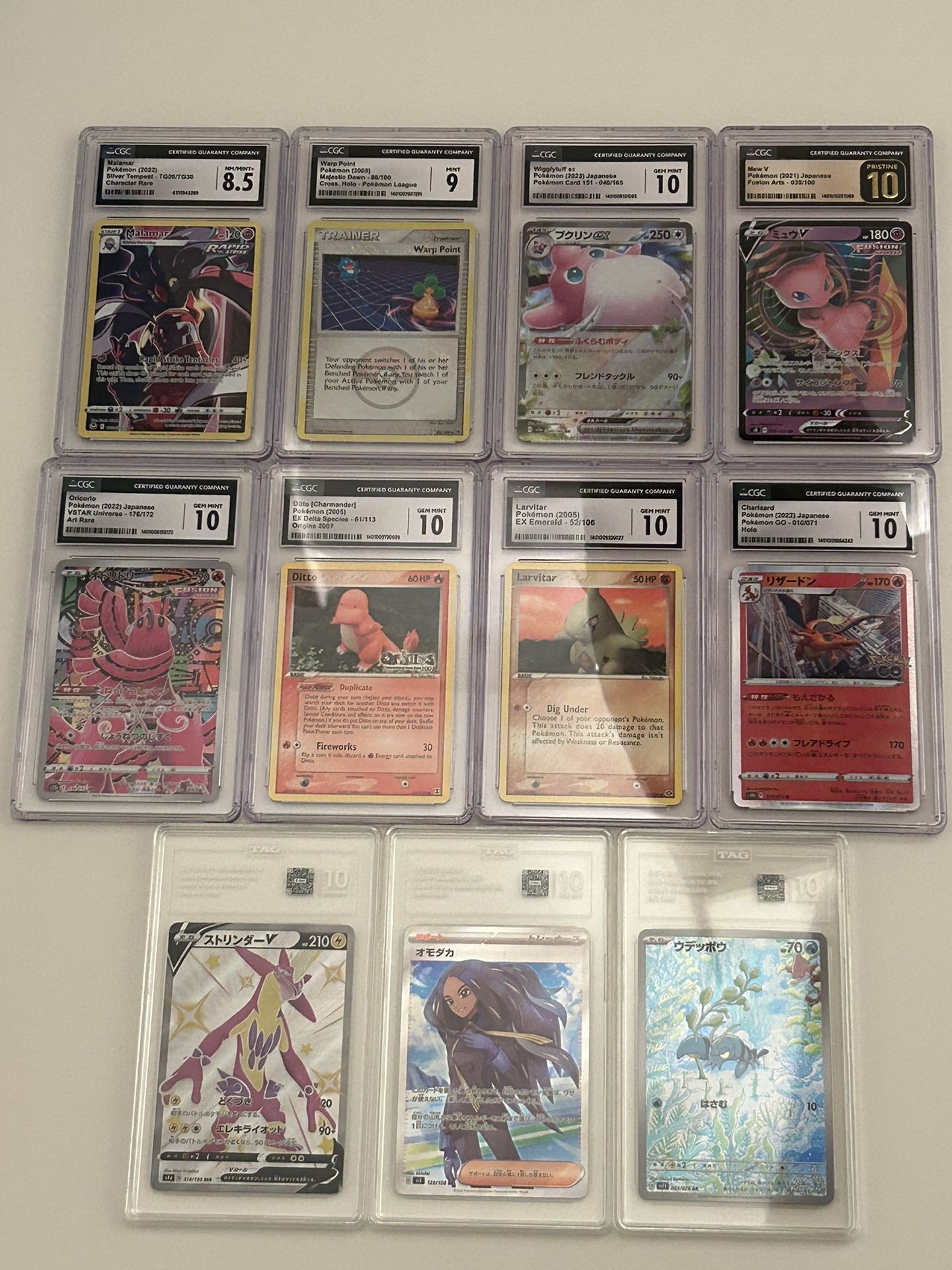 Pokémon modern And vintage Graded Card Collection CGC Pristine 10 TAG AI Gem Mint 10