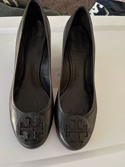 Tory Burch Black Leather Ballet Flats